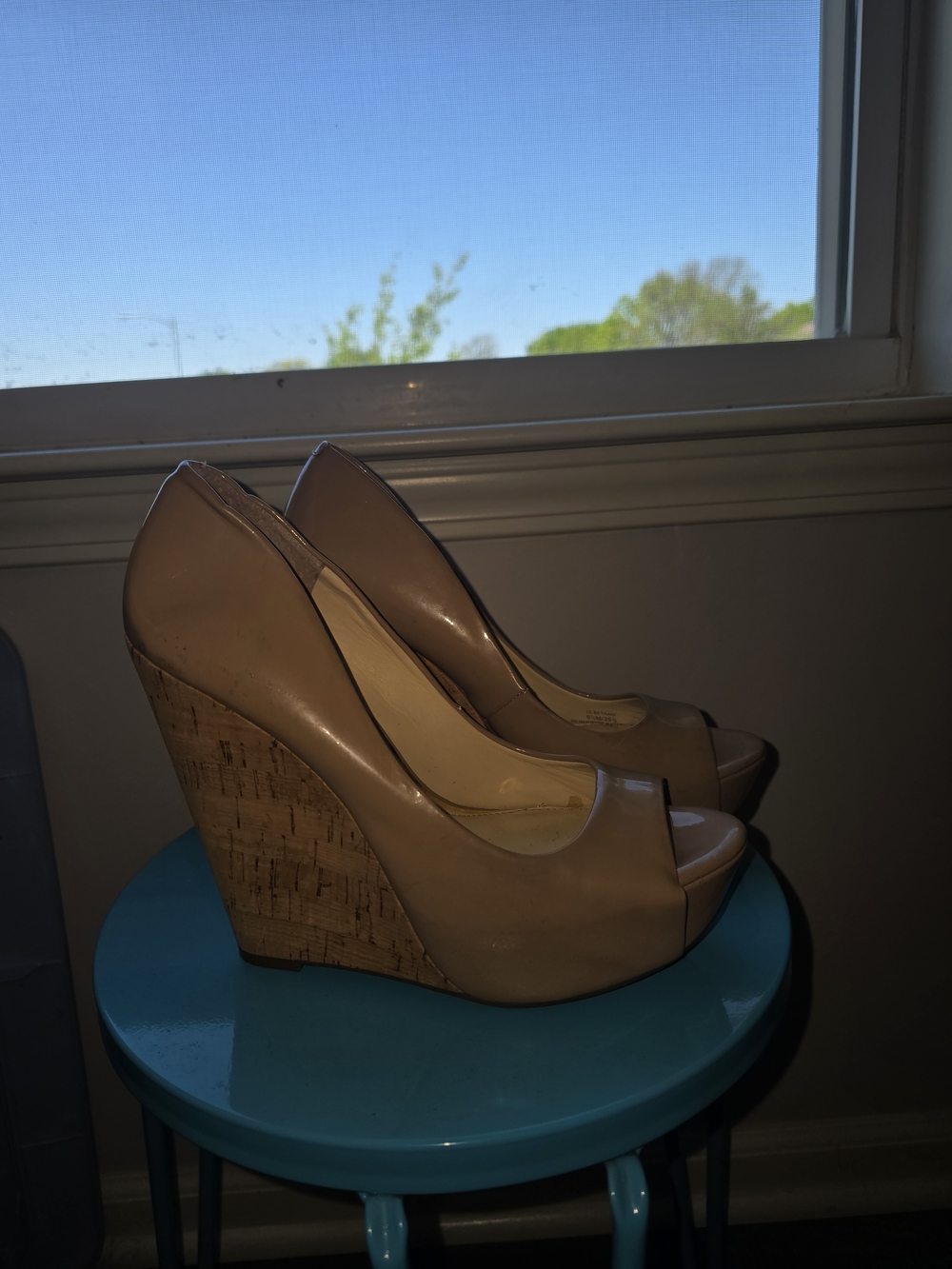 Jessica Simpson Cork Wedge Peep-Toe Pumps